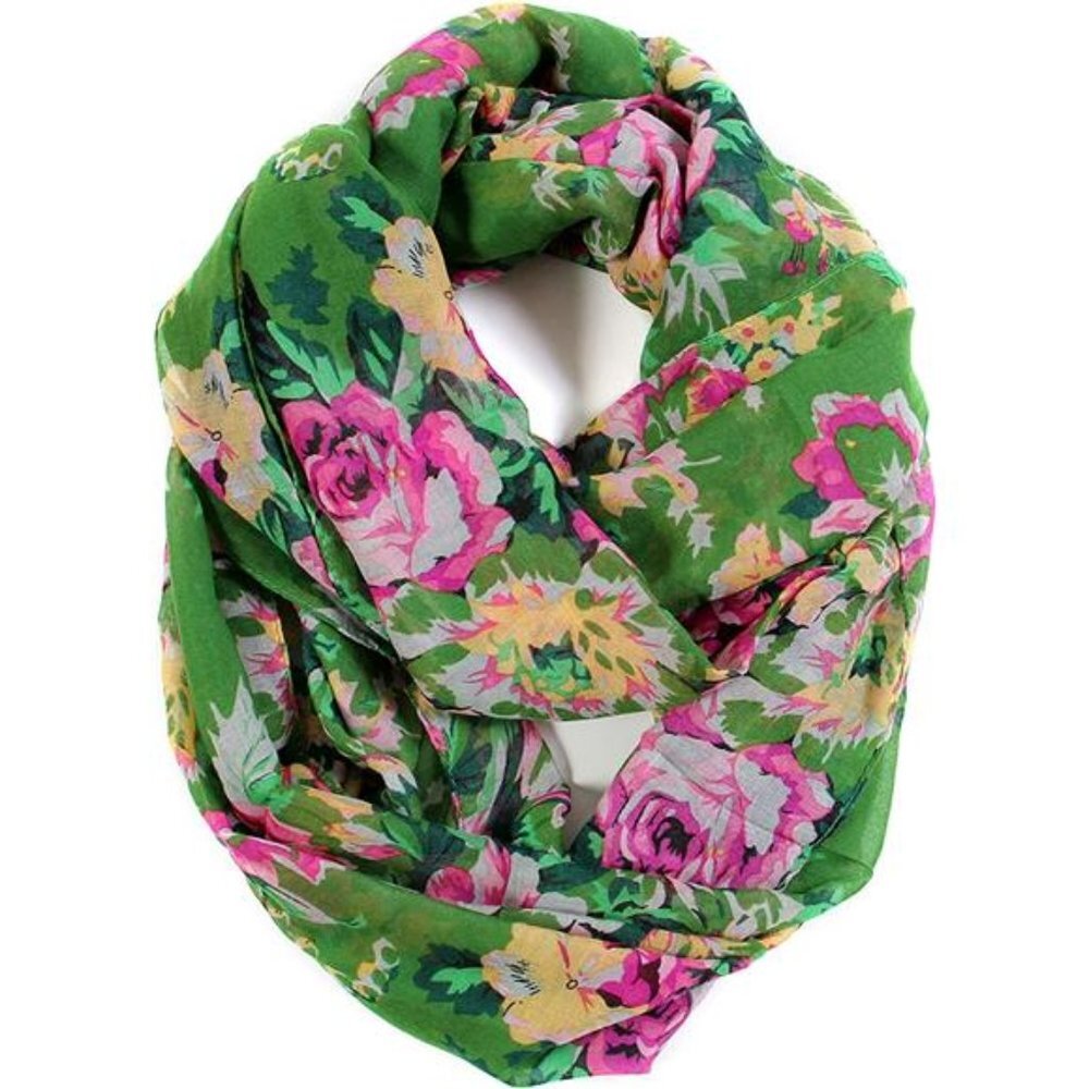 Romantic Rose & Flower Spring Fashion Lightweight Versatile Infinity Scarves